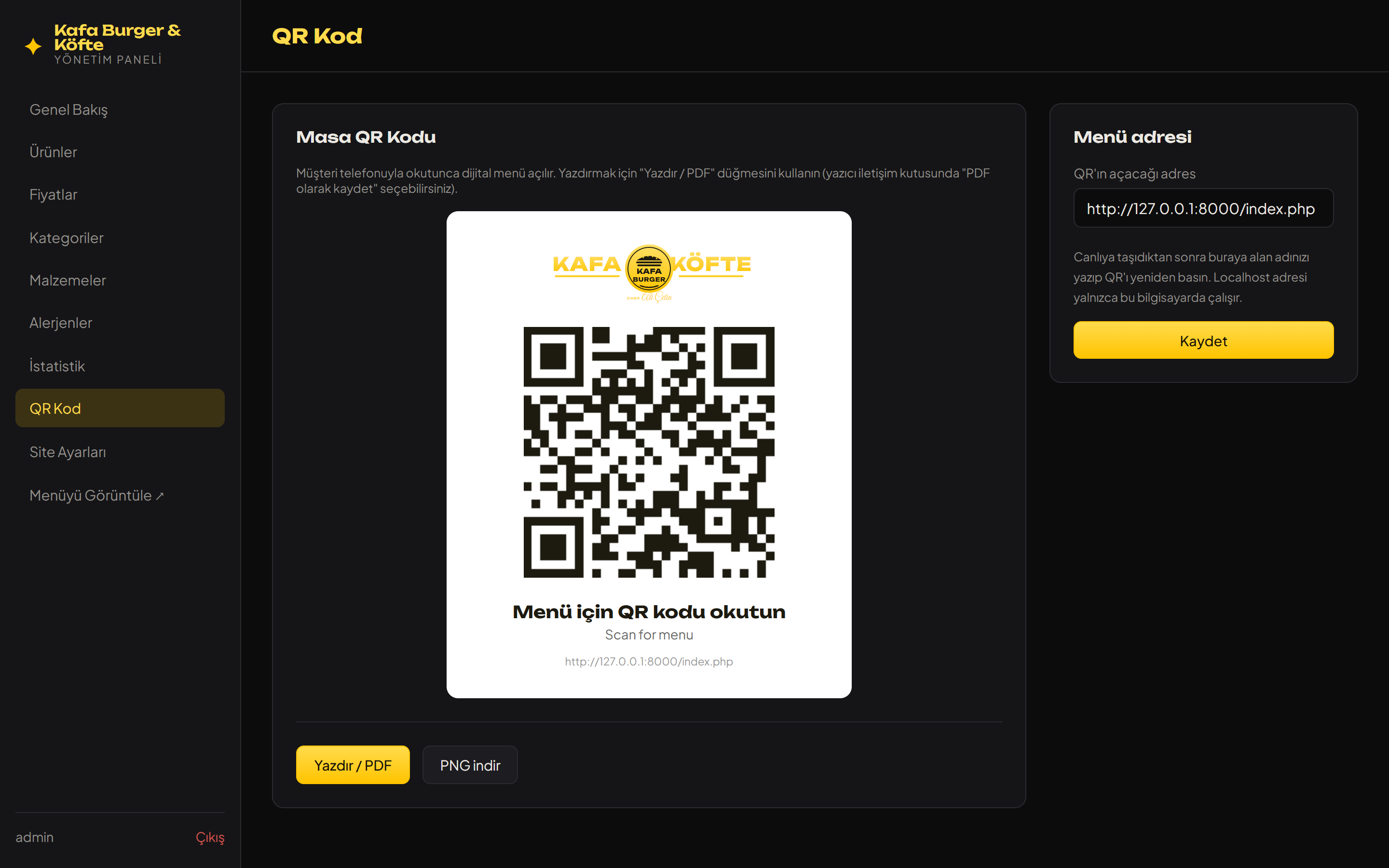 QR Kod Yönetimi
