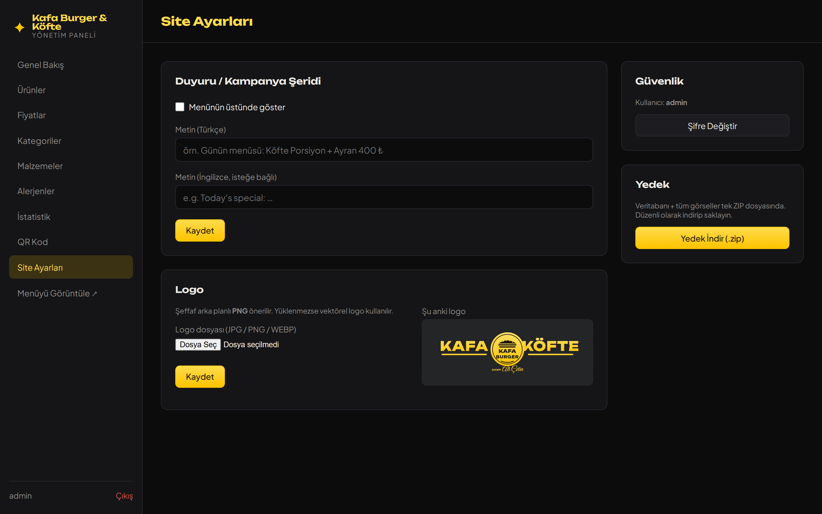 Site Ayarları