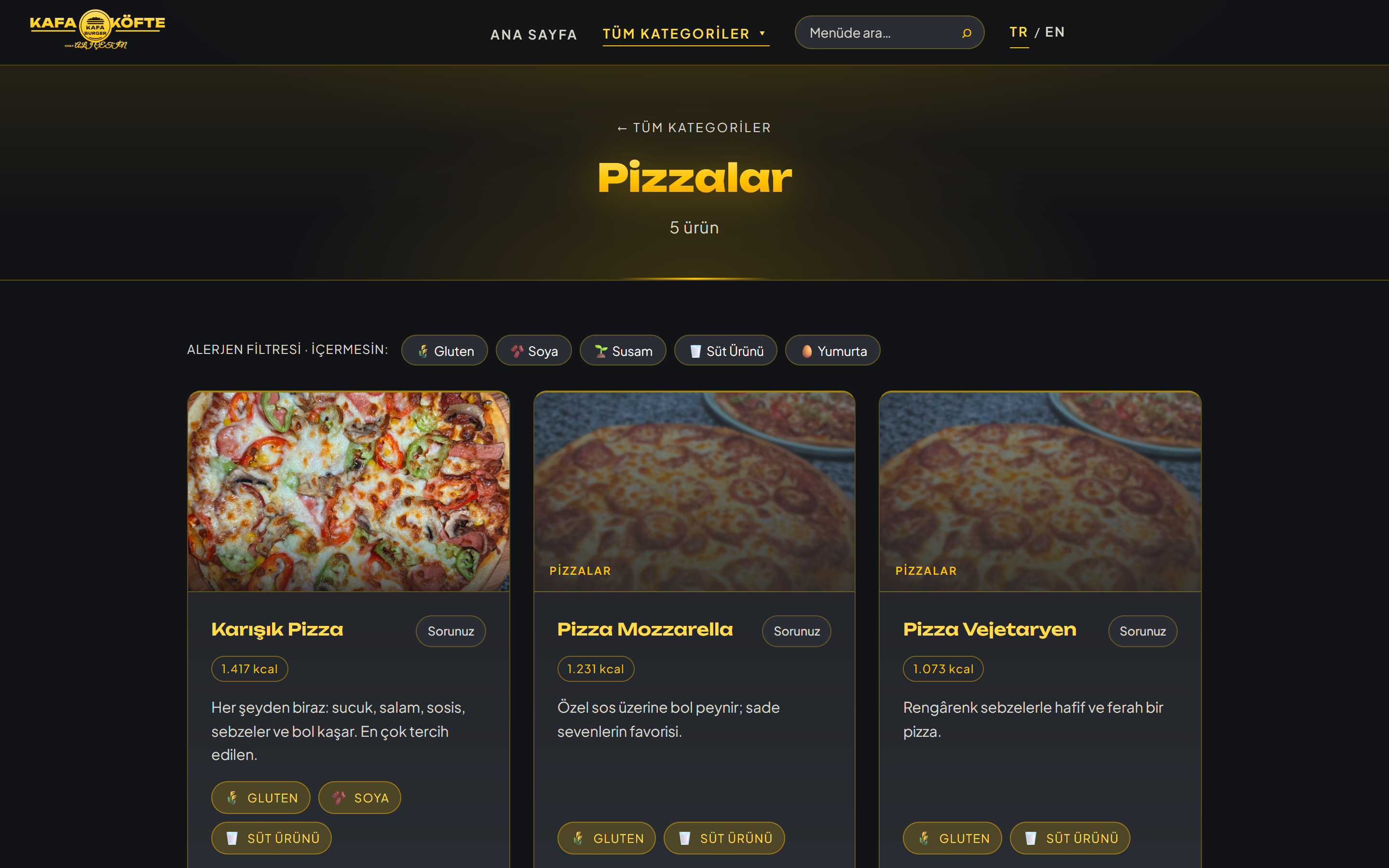 Pizza Kategorisi